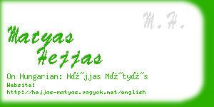 matyas hejjas business card